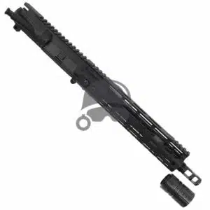 Black AR-15 upper receiver with 10.5-inch barrel, M-LOK handguard; tactical modular design.