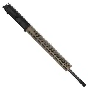 AR 6.5 Creedmoor Upper with FDE M-Lok handguard, nitride barrel, 15-inch, tactical design.