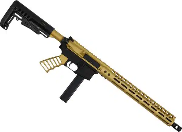 AR-15 9MM PCC Upper Receiver in Anodized Gold Finish M-LOK complete Rifle