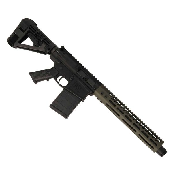 AR-308 LR308 .308 caliber Complete Pistol Upper Receiver RIP Series in OD Green mounted on AR308 pistol lower