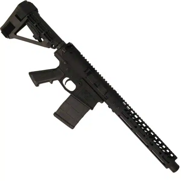 AR-308 LR308 .308 caliber Complete Pistol Upper Receiver RIP Series in Black mounted on AR308 pistol lower