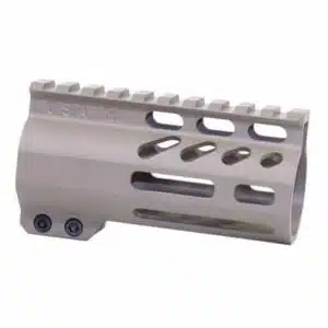 Flat Dark Earth rifle handguard with Picatinny rail, lightweight cutouts, designed for AR-platform.