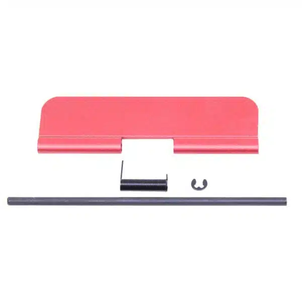 AR15 Gen 2 pink dust cover with anodized aluminum and silver metal components.