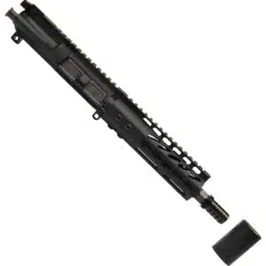 Black AR-15 upper receiver with 6.75 KeyMod handguard, Picatinny rail, and flash hider.