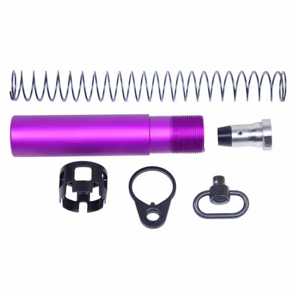 AR-15 Micro Pistol Buffer Tube Set in Anodized Purple in Pieces