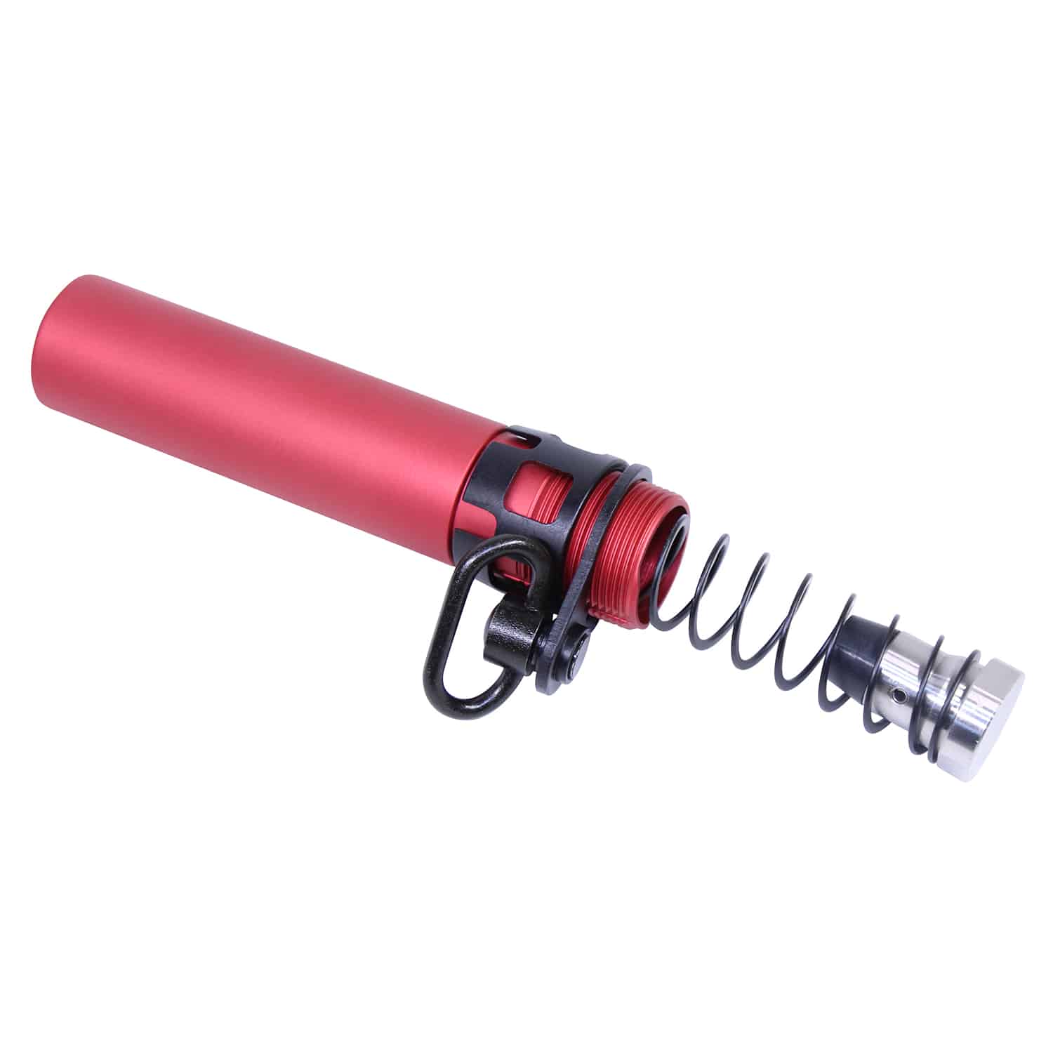AR-15 Micro Pistol Buffer Tube Set in Anodized Red