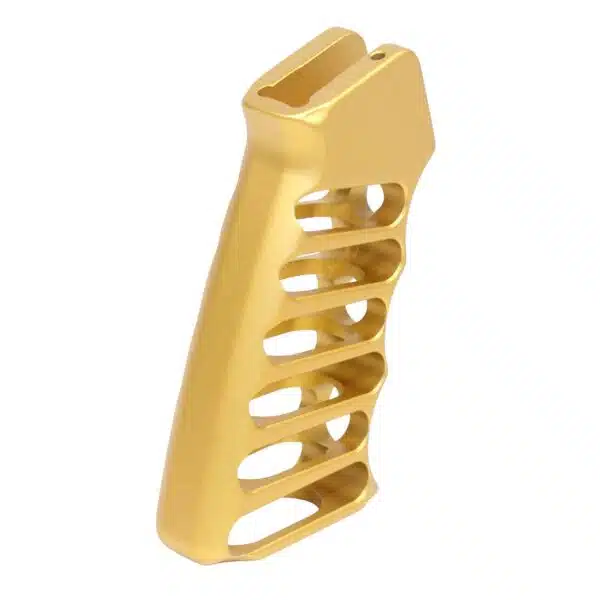 AR-15 Skeletonized Aluminum Pistol Grip in Anodized Gold - Image 2