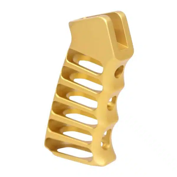 AR Skeletonized gold pistol grip in aluminum