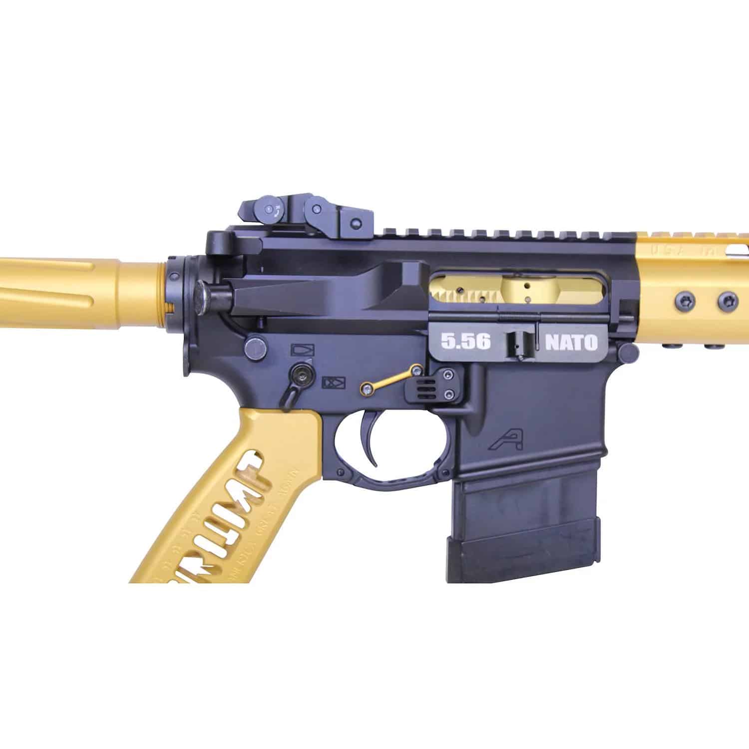 Check out the selection of AR-15 parts and accessories in anodize gold. 