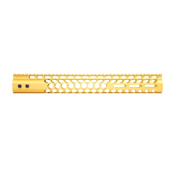 15" Honeycomb Airlite M-LOK Free Floating Handguard in Anodized Gold