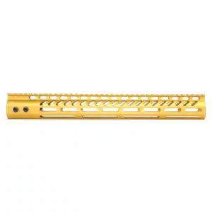 AR-15 M-LOK 15" Ultra Light Free Float Handguard in Anodized Gold