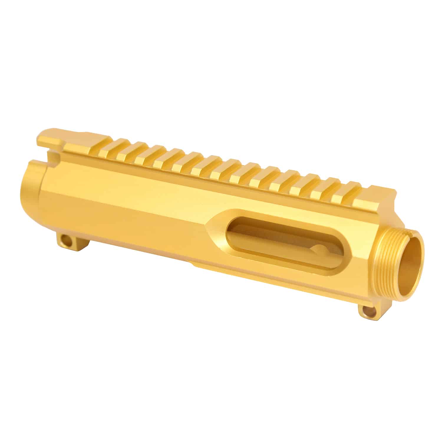 AR-15 9mm Dedicated Stripped Billet Upper Receiver in Anodized Gold.