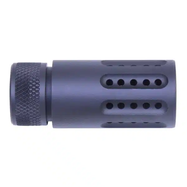 .308 Mini Slip Over Fake Suppressor with Ported Gatling Style Brake in Anodized Black - Image 2