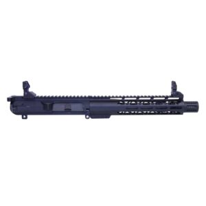 Matte black AR .308 complete pistol upper kit with flip up iron sights and AIR-LOK M-LOK handguard