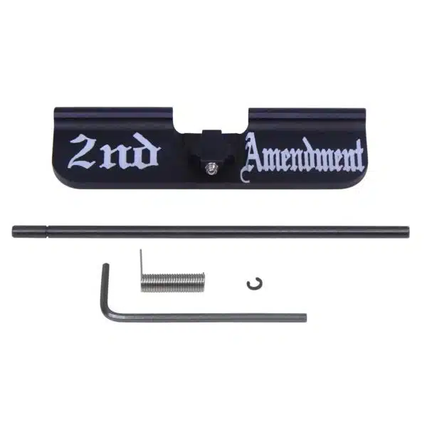 AR-15 Ejection Port Dust Cover Gen 3 '2nd Amendment' Lasered in Anodized Black - Image 2