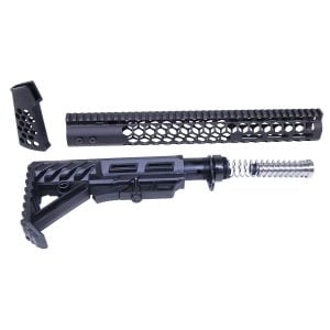 AR-15 Honeycomb Series Complete Rifle Furniture Set in Anodized Black