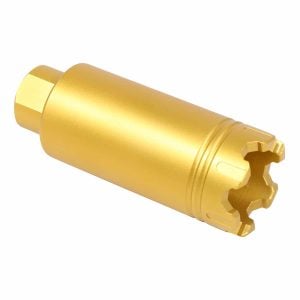 AR-15 Slim Cone Flash Hider With Wire Cutter in Anodized Gold