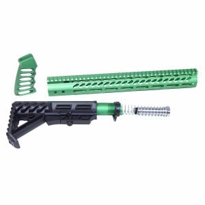 AR-15 Ultra Rifle Furniture Set in Anodized Irish Green