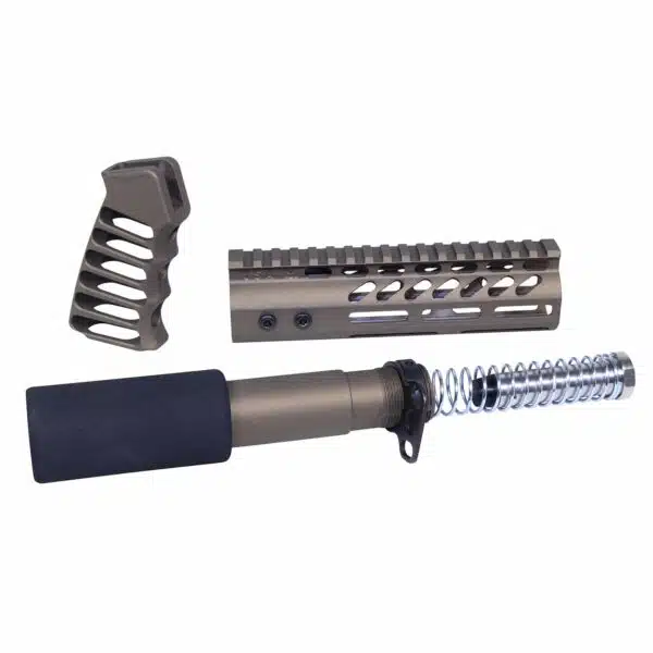 AR-15 Customization Parts: Barrel, Rail System, Pistol Grip for Modular Assembly.