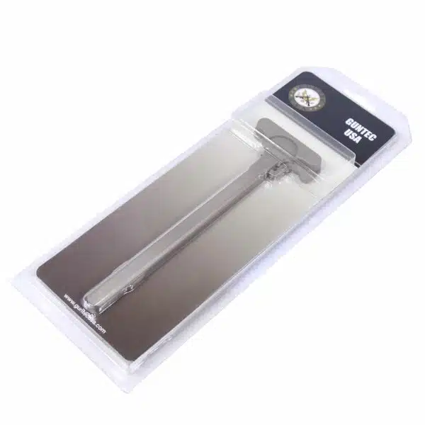 Classic safety razor with chrome finish in clear packaging, eco-friendly and durable shaving tool.