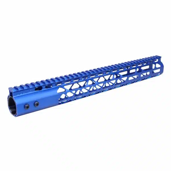 15"  Diamond Series M-LOK Free Floating Handguard in Anodized Blue - Image 2