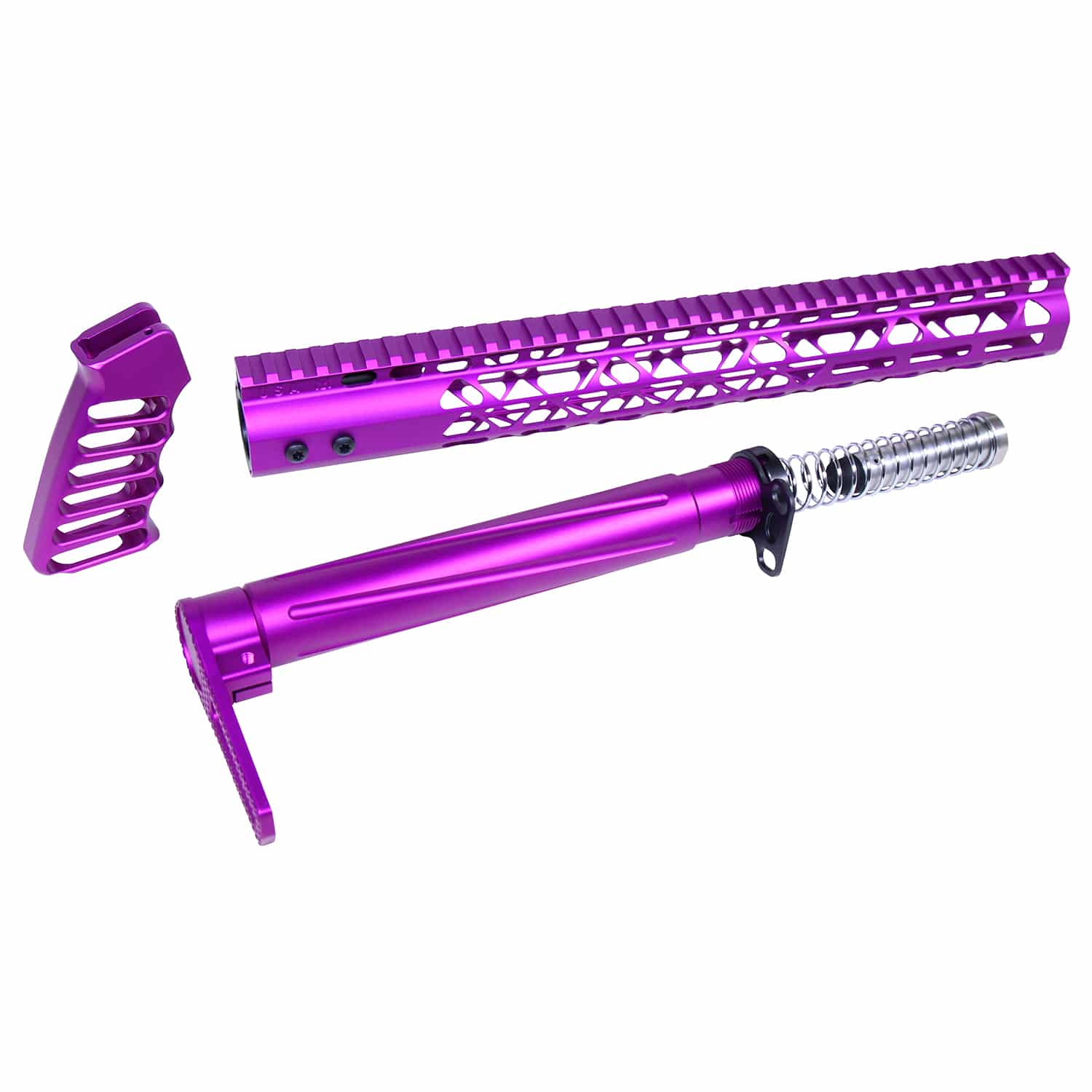 AR-15 AIR Lite Series Complete Rifle Furniture Set in Anodized Purple
