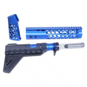 AR-15 Anodized Blue Honeycomb Pistol Furniture Set