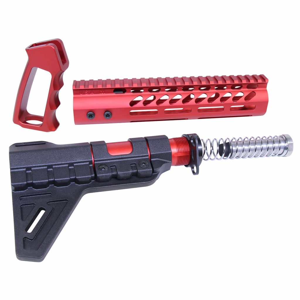 AR-15 Ultra Pistol Furniture Set in Anodized Red | Veriforce Tactical