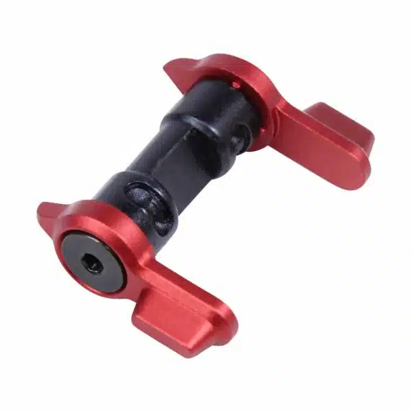 Quick-release camera mounting clamp with red ergonomic handles for secure and versatile attachment.