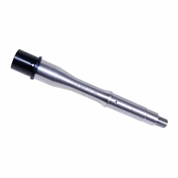 Polished stainless steel precision tool with tapered design and black cap, for industrial use.