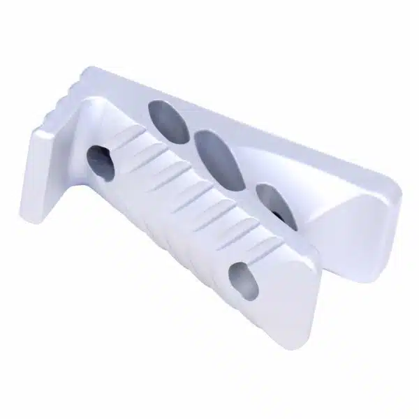 White plastic organizer with circular holes for pens or tools, modern desk utility.