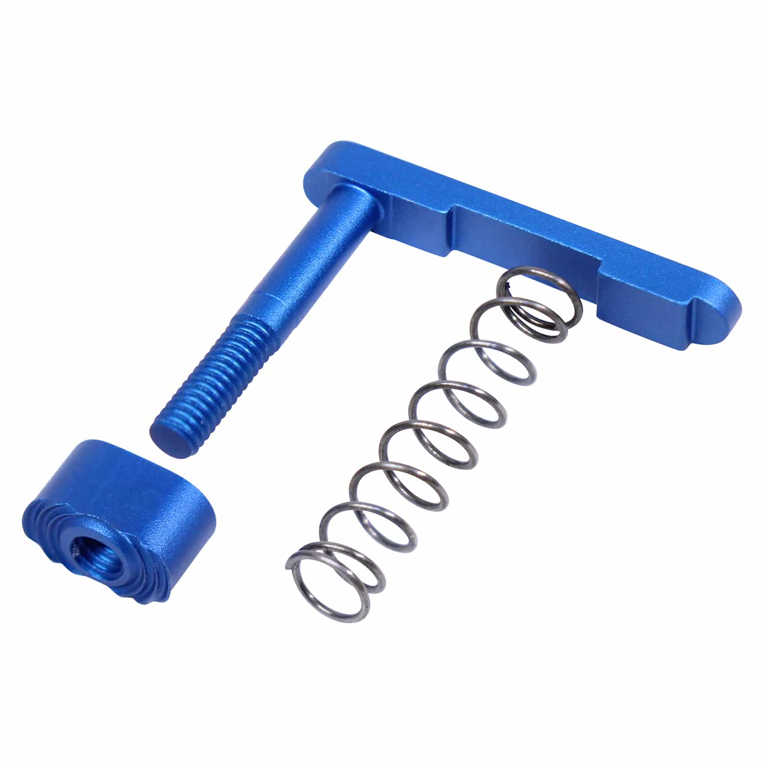 AR-15 Mag Catch Assembly With Extended Mag Button Anodized Blue