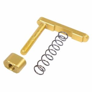 AR-15 Mag Catch Assembly With Extended Mag Button Anodized Gold