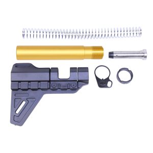 AR-15 Micro Breach Pistol Brace Set in Anodized Gold
