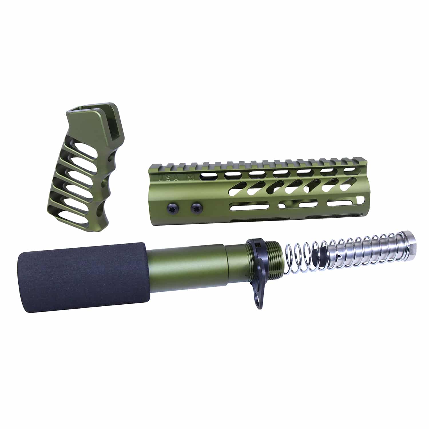 AR-15 Pistol Furniture Set In Anodized Green