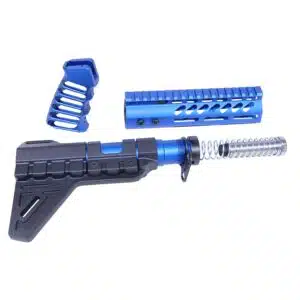 AR-15 Pistol Furniture Set with Micro Breach Pistol Brace in Anodized Blue