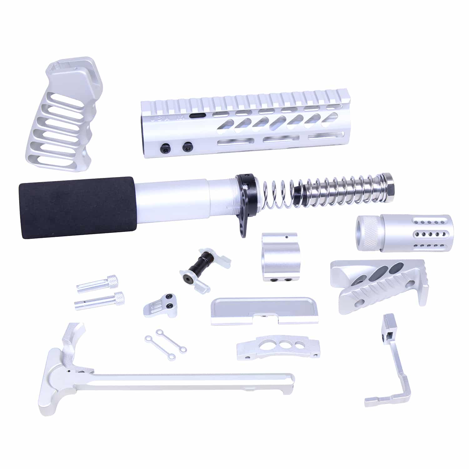 AR-15 Ultimate Pistol Build Kit in Anodized Clear Aluminum