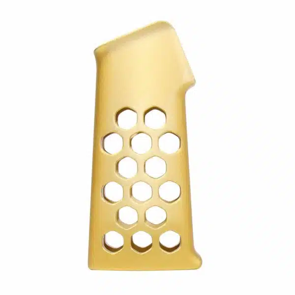 Honeycomb Series Aluminum Pistol Grip in Anodized Gold