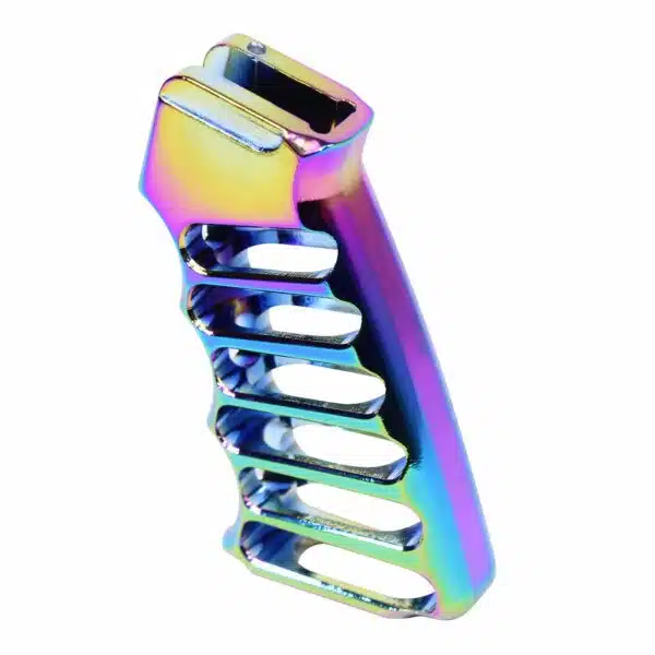 Skeletonized Aluminum Pistol Grip Rainbow PVD Coated - Image 2