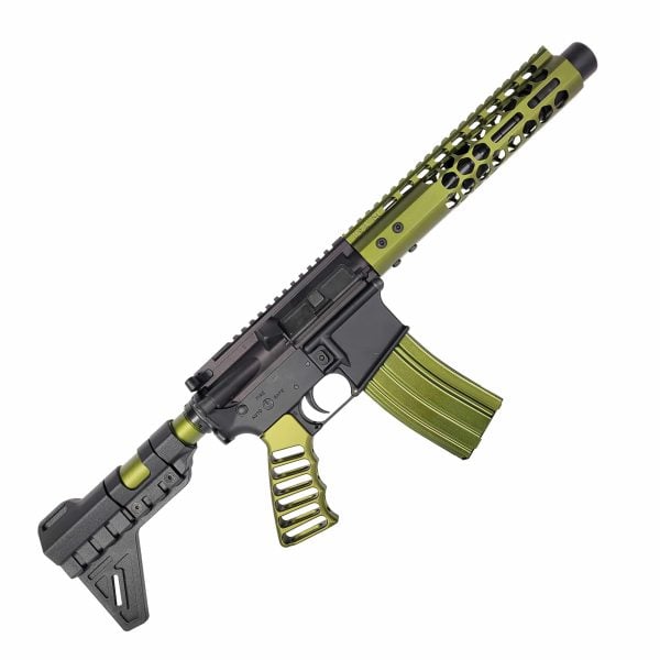 The Green Monster AR-15 Pistol Two Tone Black and OD Green Anodized in 5.56