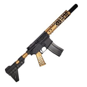 The Bulldog AR-15 Pistol Two Tone Black and Burnt Bronze Anodized in 5.56