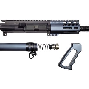 AR15 Micro Pistol Upper Set in 5.56 caliber in Anodize Grey Color with Micro pistol tube and skeleton Grip
