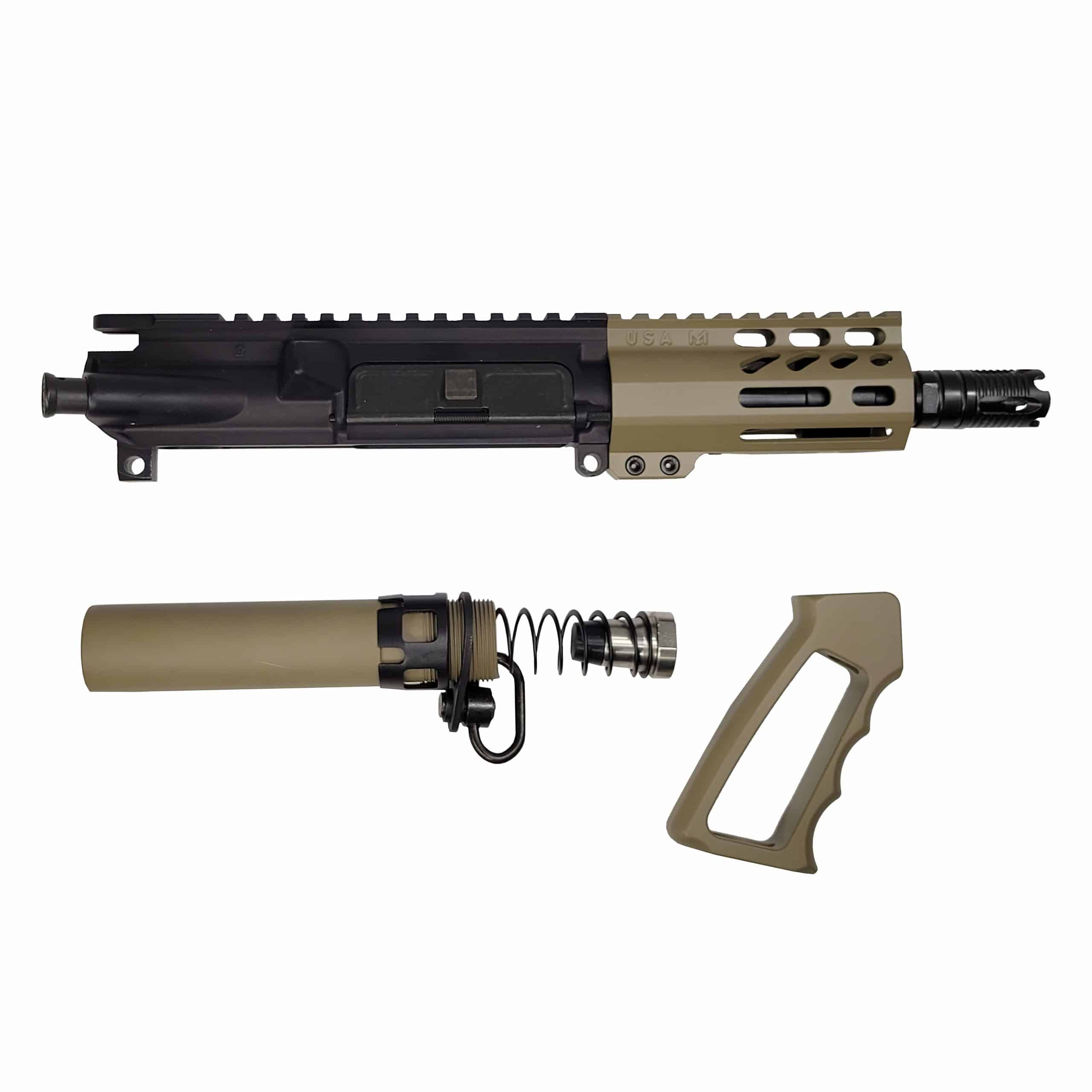 AR-15 5.56 M-LOK Micro Pistol Upper Kit 5.5" Barrel in FDE
