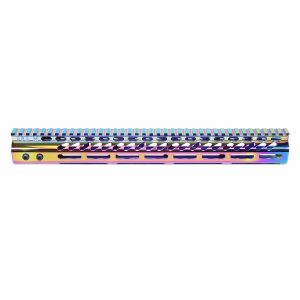 AR-15 M-LOK 15" Ultra Light Free Float Handguard Rainbow PVD Coated