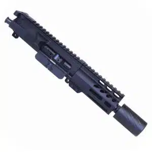 Black AR-15 tactical upper receiver with M-LOK rail system for customization and modularity.