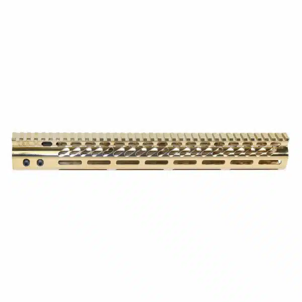 Gold 15 M-LOK free-float handguard with monolithic rail for AR-15 rifles.