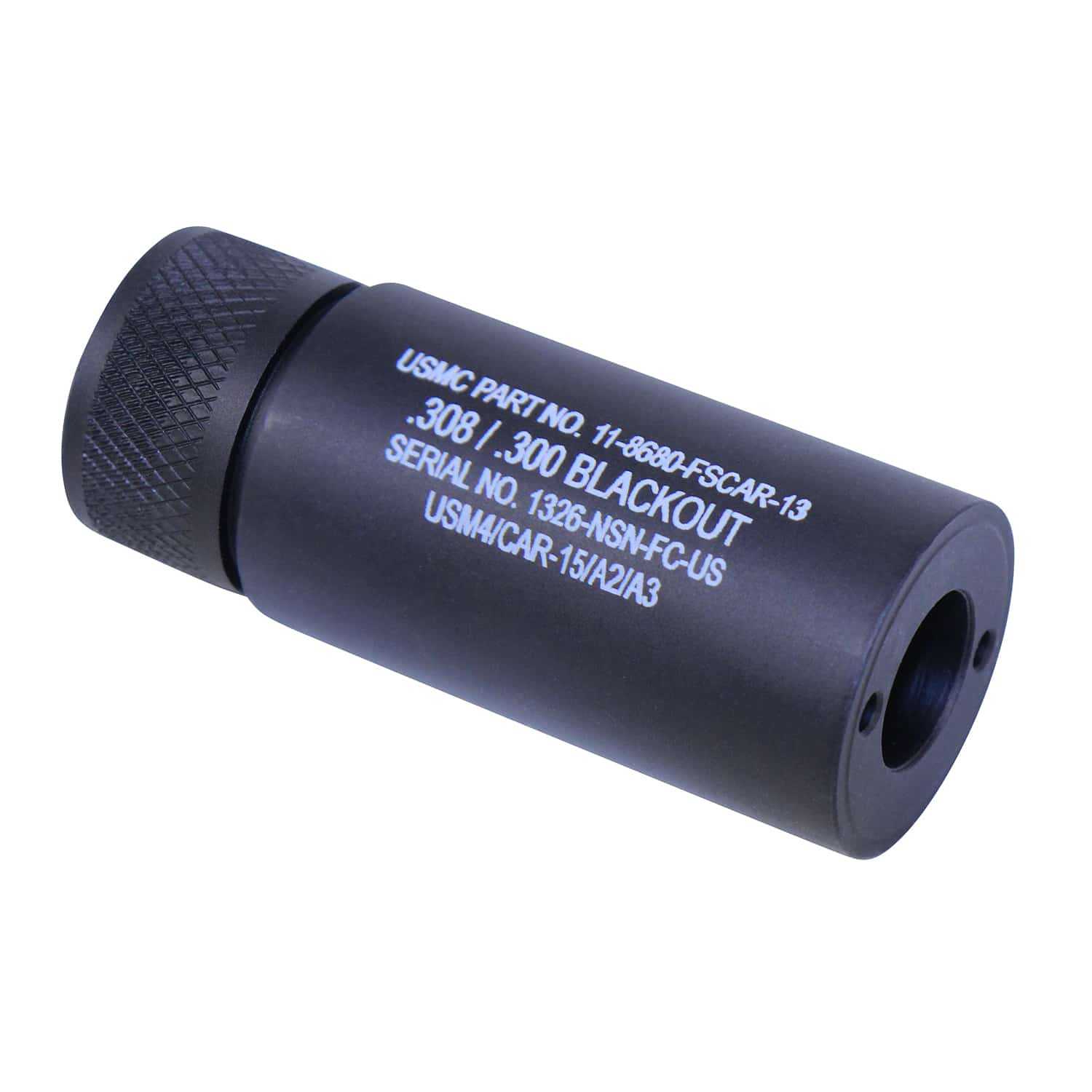 AR-10 .308 3.0'' Laser Engraved Fake Suppressor in Anodized Black