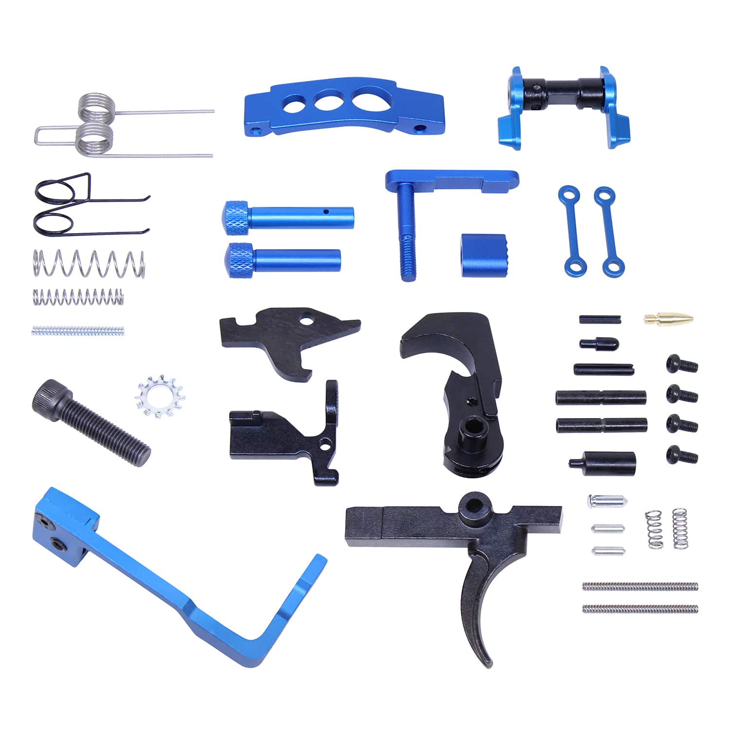 AR-15 Upgraded Enhanced Lower Parts Kit With in Anodized Blue