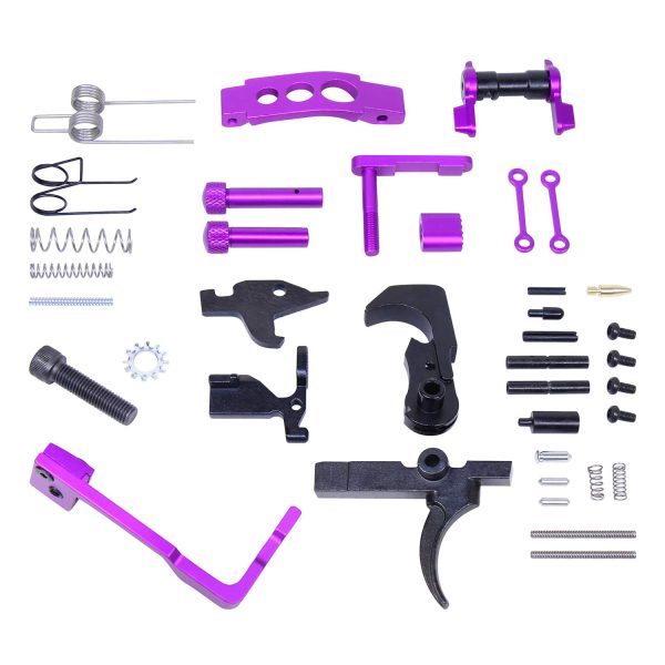 AR-15 Upgraded Enhanced Lower Parts Kit in Anodized Purple