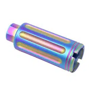 AR-15 Slim Line Cone Flash Can Gen 2 Matte Rainbow PVD Coated